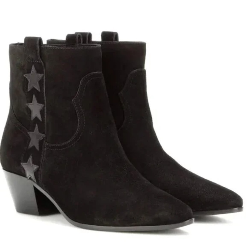 Saint Laurent Wyatt Star Western Ankle Boots - 37